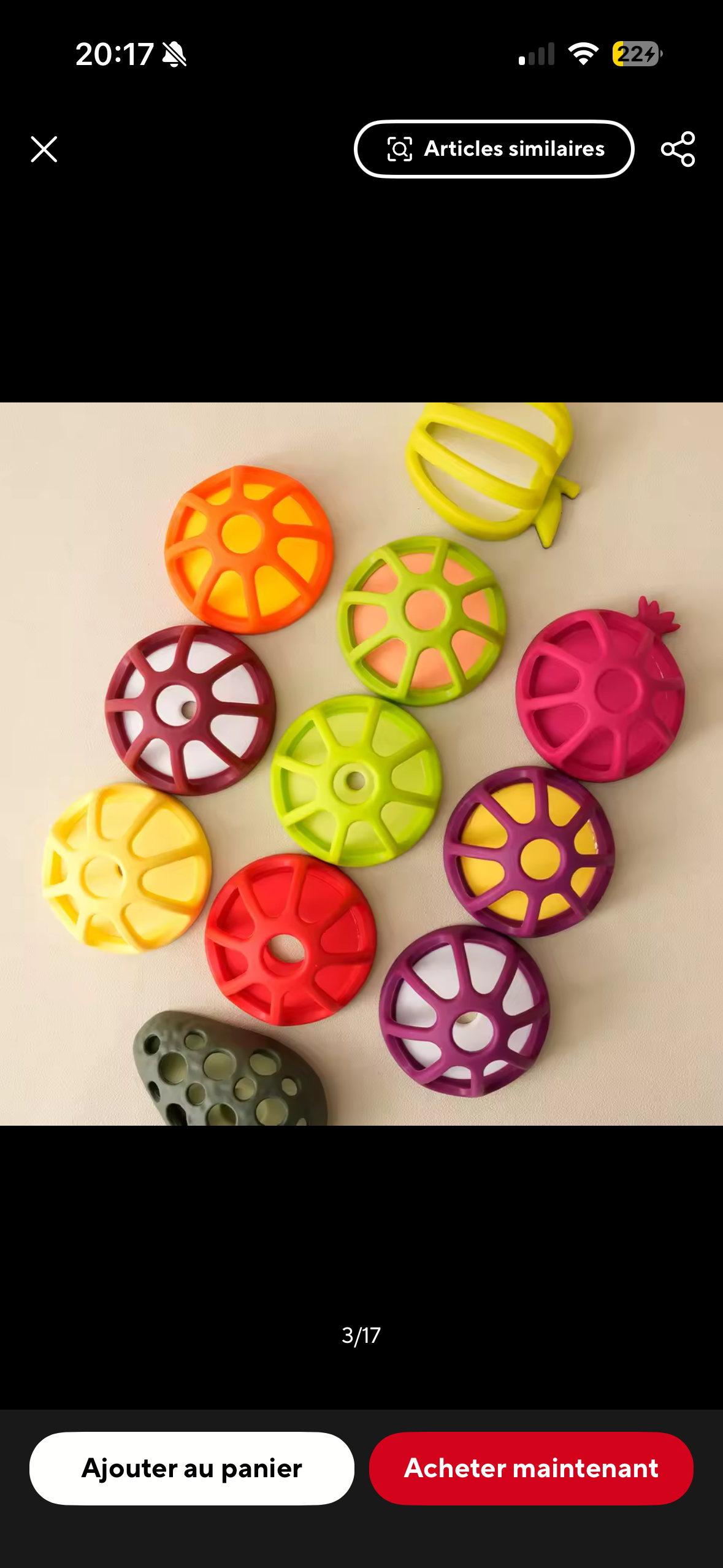 Fruits et légumes en silicone